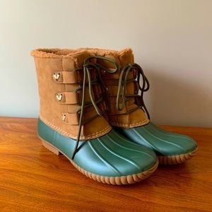Jack Rogers Duck Boots emerald- size 8